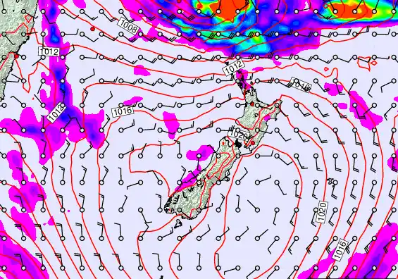 New Zealand forecast chart for Tuesday, March 10th, 2026 at 12:00 AM
