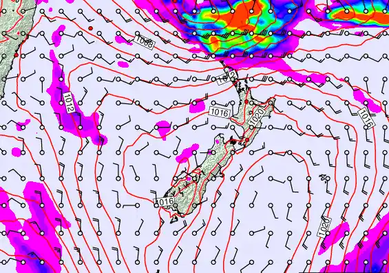 New Zealand forecast chart for Tuesday, March 10th, 2026 at 6:00 AM