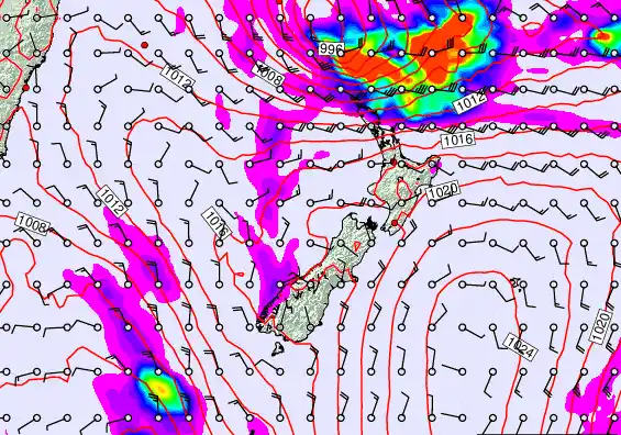New Zealand forecast chart for Tuesday, March 10th, 2026 at 6:00 PM