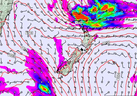 New Zealand forecast chart for Wednesday, March 11th, 2026 at 12:00 AM