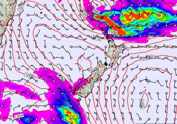 New Zealand forecast chart for Wednesday, March 11th, 2026 at 6:00 AM