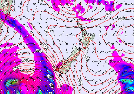New Zealand forecast chart for Thursday, March 12th, 2026 at 6:00 PM