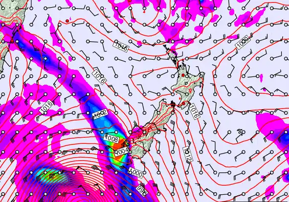 New Zealand forecast chart for Friday, March 13th, 2026 at 12:00 AM