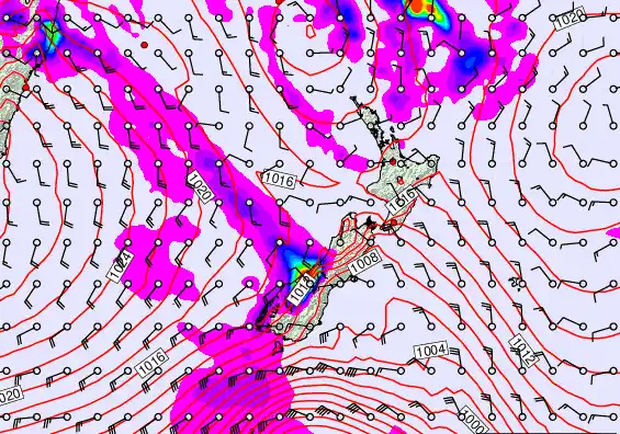 New Zealand forecast chart for Friday, March 13th, 2026 at 12:00 PM