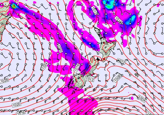 New Zealand forecast chart for Friday, March 13th, 2026 at 6:00 PM