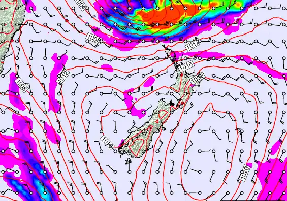 New Zealand forecast chart for Tuesday, March 10th, 2026 at 6:00 AM