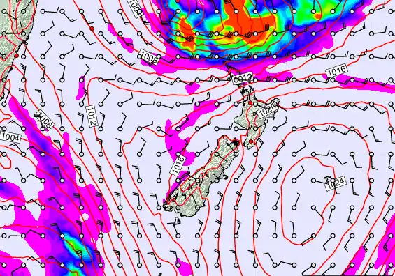 New Zealand forecast chart for Tuesday, March 10th, 2026 at 12:00 PM