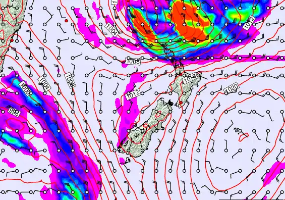 New Zealand forecast chart for Tuesday, March 10th, 2026 at 6:00 PM