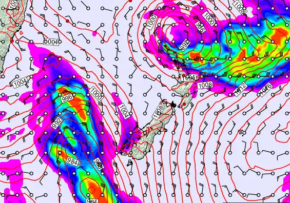 New Zealand forecast chart for Wednesday, March 11th, 2026 at 12:00 PM