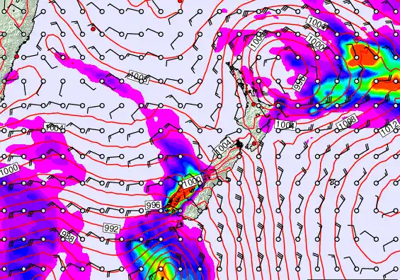 New Zealand forecast chart for Thursday, March 12th, 2026 at 12:00 AM