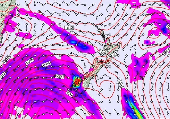 New Zealand forecast chart for Friday, March 13th, 2026 at 12:00 AM