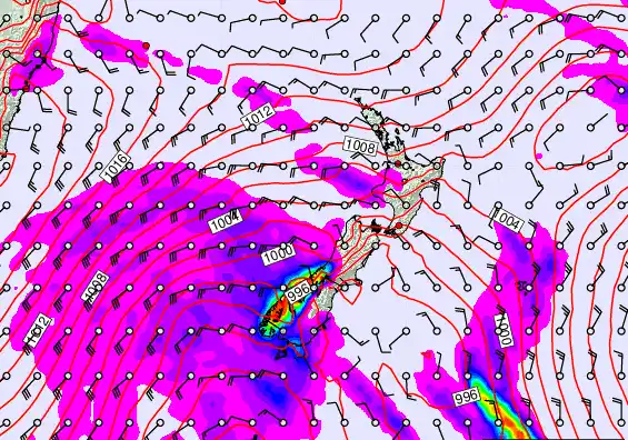 New Zealand forecast chart for Friday, March 13th, 2026 at 6:00 AM