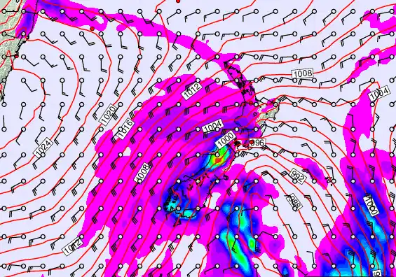 New Zealand forecast chart for Friday, March 13th, 2026 at 6:00 PM