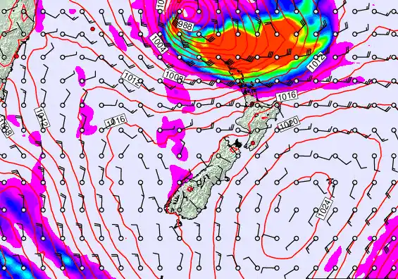 New Zealand forecast chart for Tuesday, March 10th, 2026 at 6:00 PM