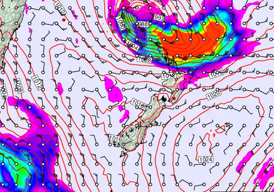 New Zealand forecast chart for Wednesday, March 11th, 2026 at 12:00 AM
