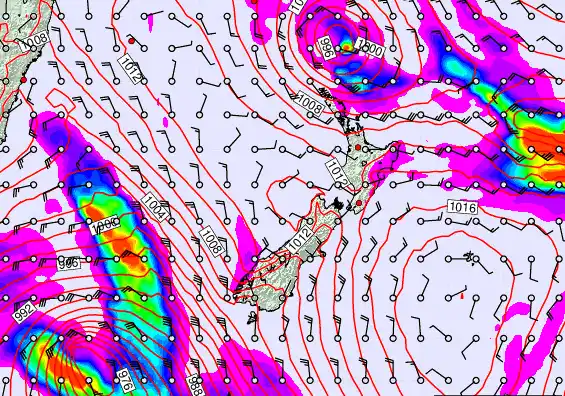 New Zealand forecast chart for Thursday, March 12th, 2026 at 12:00 AM