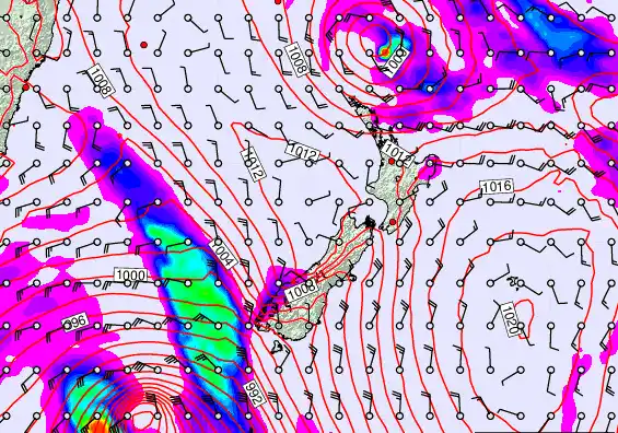 New Zealand forecast chart for Thursday, March 12th, 2026 at 6:00 AM