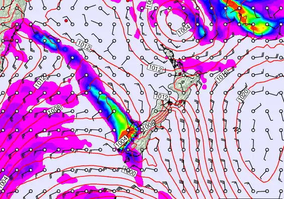New Zealand forecast chart for Thursday, March 12th, 2026 at 6:00 PM