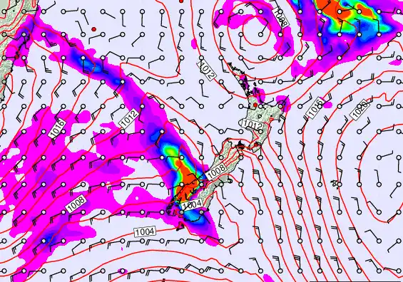New Zealand forecast chart for Friday, March 13th, 2026 at 12:00 AM