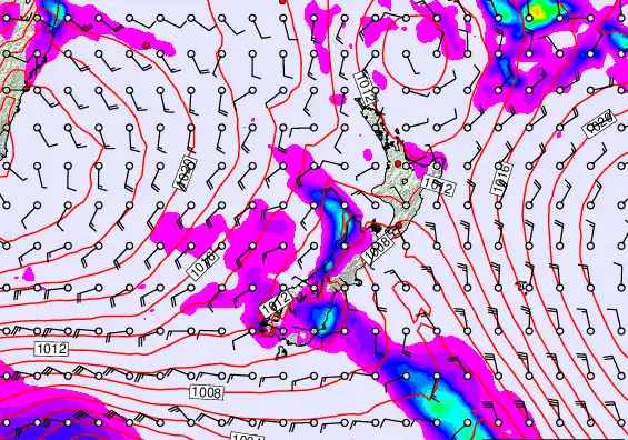 New Zealand forecast chart for Friday, March 13th, 2026 at 12:00 PM
