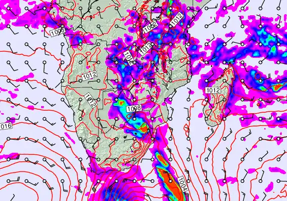 South Africa forecast chart for Saturday, March 7th, 2026 at 12:00 AM