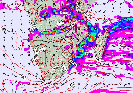 South Africa forecast chart for Wednesday, March 11th, 2026 at 6:00 AM