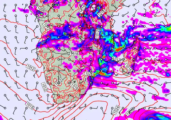 South Africa forecast chart for Wednesday, March 11th, 2026 at 6:00 PM