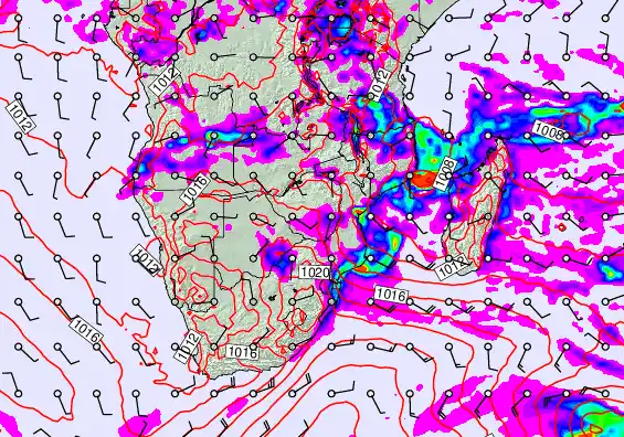 South Africa forecast chart for Thursday, March 12th, 2026 at 12:00 AM