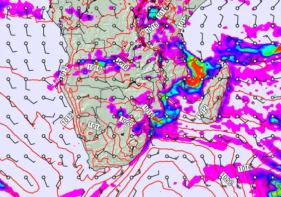 South Africa forecast chart for Thursday, March 12th, 2026 at 6:00 AM