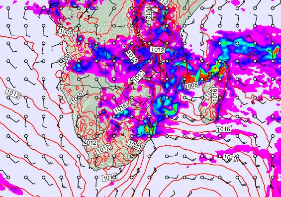 South Africa forecast chart for Thursday, March 12th, 2026 at 6:00 PM