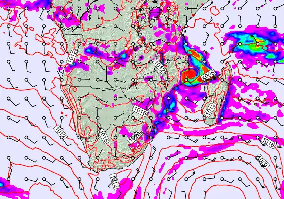 South Africa forecast chart for Friday, March 13th, 2026 at 6:00 AM