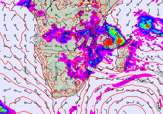 South Africa forecast chart for Friday, March 13th, 2026 at 12:00 PM