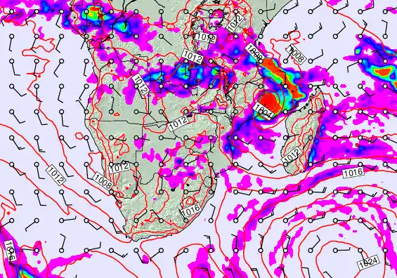 South Africa forecast chart for Saturday, March 14th, 2026 at 6:00 AM