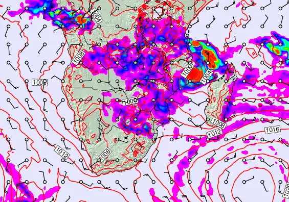 South Africa forecast chart for Saturday, March 14th, 2026 at 12:00 PM