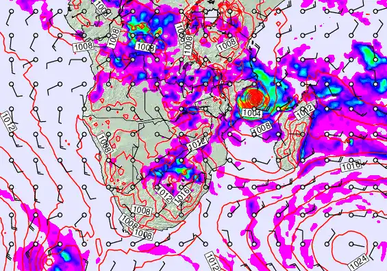South Africa forecast chart for Sunday, March 15th, 2026 at 12:00 AM