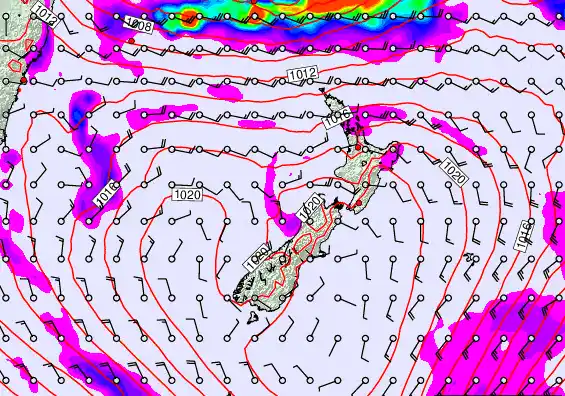 New Zealand forecast chart for Tuesday, March 10th, 2026 at 12:00 AM