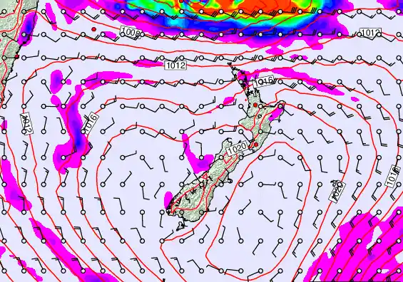 New Zealand forecast chart for Tuesday, March 10th, 2026 at 6:00 AM
