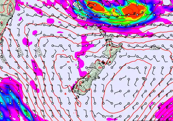 New Zealand forecast chart for Tuesday, March 10th, 2026 at 6:00 PM