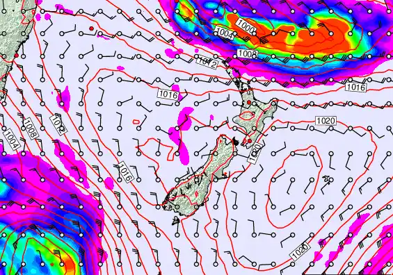 New Zealand forecast chart for Wednesday, March 11th, 2026 at 12:00 AM