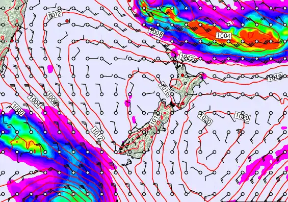 New Zealand forecast chart for Wednesday, March 11th, 2026 at 6:00 AM