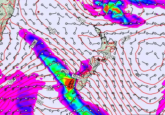 New Zealand forecast chart for Thursday, March 12th, 2026 at 6:00 AM
