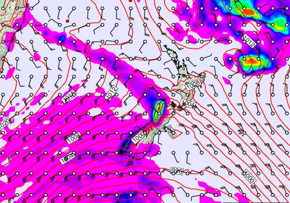 New Zealand forecast chart for Friday, March 13th, 2026 at 12:00 AM