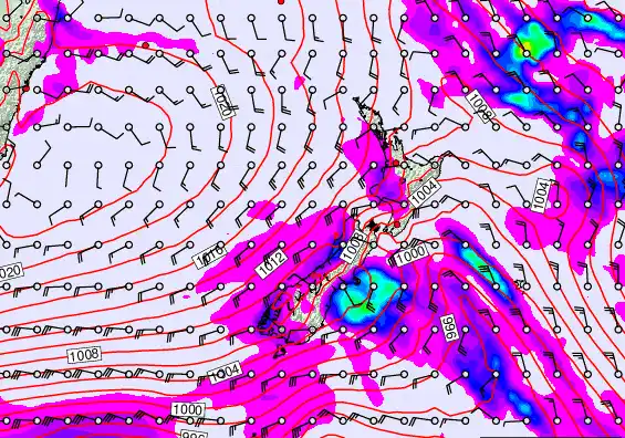 New Zealand forecast chart for Friday, March 13th, 2026 at 12:00 PM