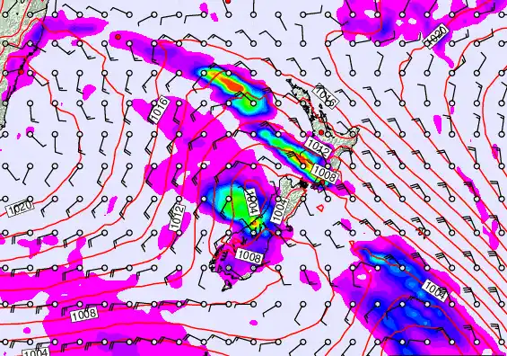 New Zealand forecast chart for Tuesday, March 17th, 2026 at 12:00 AM