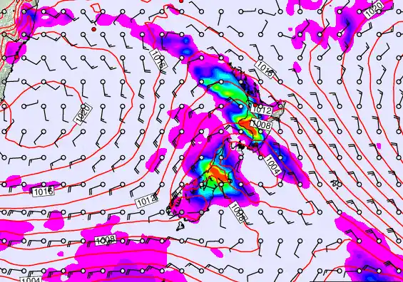 New Zealand forecast chart for Tuesday, March 17th, 2026 at 6:00 AM