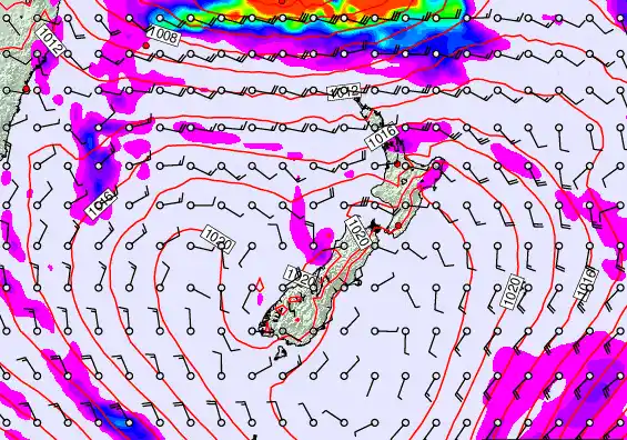 New Zealand forecast chart for Tuesday, March 10th, 2026 at 12:00 AM