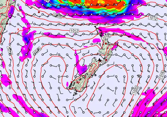 New Zealand forecast chart for Tuesday, March 10th, 2026 at 6:00 AM