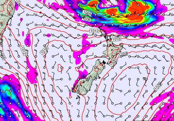 New Zealand forecast chart for Tuesday, March 10th, 2026 at 6:00 PM