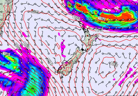 New Zealand forecast chart for Wednesday, March 11th, 2026 at 6:00 AM