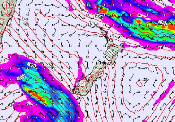 New Zealand forecast chart for Wednesday, March 11th, 2026 at 12:00 PM